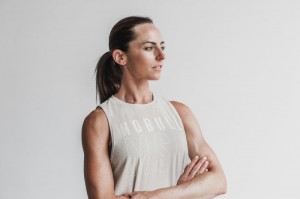 Nobull Muscle Muskelshirt Damen Oatmeal | EUJT-40729