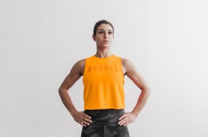 Nobull Muscle Muskelshirt Damen Orange | CKIG-46357
