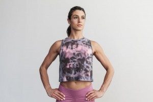 Nobull Muscle Muskelshirt Damen Rosa Schwarz | MRHT-36205