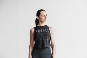 Nobull Muscle Muskelshirt Damen Schwarz | TYMK-75126