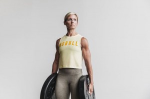Nobull Muscle Muskelshirt Damen Vanilla | LTOQ-91025