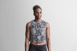 Nobull Muscle Muskelshirt Damen Weiß Schwarz | JYNF-61792