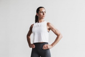Nobull Muscle Muskelshirt Damen Weiß | FSYU-60931