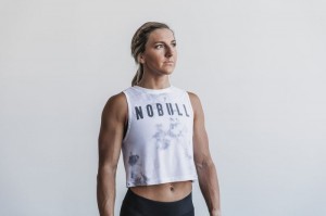 Nobull Muscle Muskelshirt Damen Weiß | HJCZ-32516