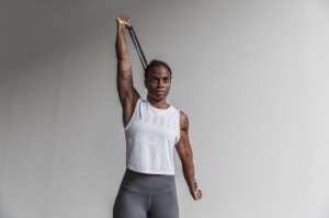 Nobull Muscle Muskelshirt Damen Weiß | PLIT-46309