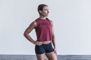 Nobull Muscle Muskelshirt Damen Wine | UQVX-76851
