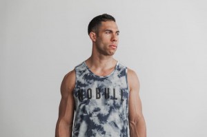 Nobull Muskelshirt Herren Blau Blau | MIXG-87491