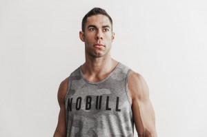 Nobull Muskelshirt Herren Grau Camouflage | XYFS-69054