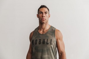Nobull Muskelshirt Herren Grün Camouflage | GQCA-63158