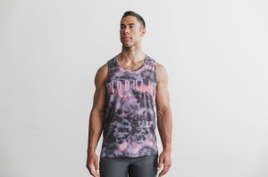Nobull Muskelshirt Herren Rosa Schwarz | POGL-31824