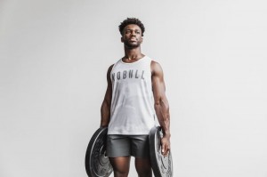 Nobull Muskelshirt Herren Weiß Camouflage | ZHQS-49153