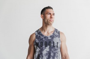 Nobull Muskelshirt Herren Weiß Schwarz | YHBQ-32786