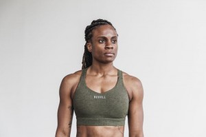 Nobull Pace Sport BH Damen Olivgrün | UNBQ-97016