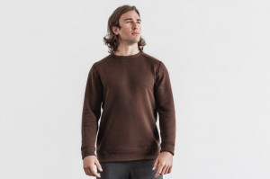 Nobull Performance Crew Sweatshirt Herren Mocha | BPSJ-51476