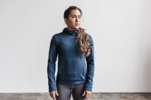 Nobull Performance Pullover Hoodie Damen Grau Blau | MRKV-64315