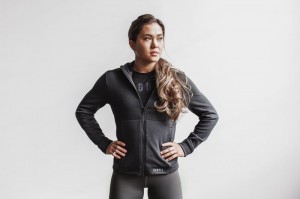 Nobull Performance Zip-up Hoodie Damen Tiefesgrau | OSXD-14723