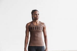 Nobull Racerback Muskelshirt Damen Braun | SVIB-68407