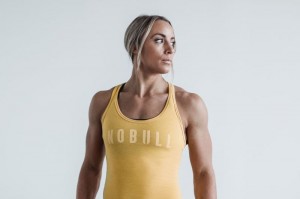 Nobull Racerback Muskelshirt Damen Gelb | GONX-91075