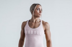 Nobull Racerback Muskelshirt Damen Rosa | TKNP-31528