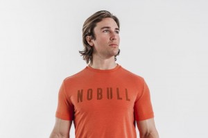 Nobull Tee (Bright Colors) T-shirts Herren Terra Cotta | OSXD-89076