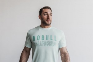 Nobull Tee (California) T-shirts Herren Mist | YSDI-87492