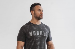 Nobull Tee (Hibiscus) T-shirts Herren Grau | KTZB-13684