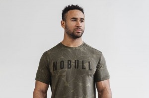 Nobull Tee (Hibiscus) T-shirts Herren Grün | UMEA-54289