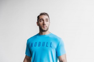 Nobull Tee (Neon) T-shirts Herren Blau | PWFJ-59820
