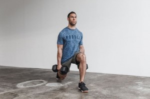 Nobull Tee T-shirts Herren Blau Rosa | TKHS-82754