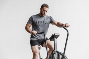 Nobull Tee T-shirts Herren Dunkelgrau | ZEXH-01968