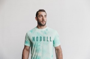 Nobull Tee T-shirts Herren Helltürkis | XRCZ-71643