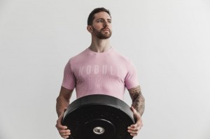 Nobull Tee T-shirts Herren Rosa | ZDMF-31086