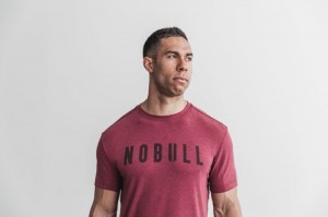 Nobull Tee T-shirts Herren Wine | JGAC-87203