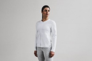 Nobull Twill Zip-up Jacken Damen Weiß | UECV-60317