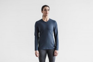 Nobull V-neck Long Sleeve Waffle Sweatshirt Damen Navy | PYAT-27031
