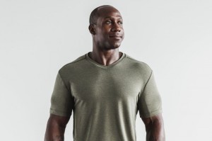 Nobull V-neck Tee T-shirts Herren Grün | YEMT-74183