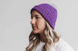 Nobull Watch Cap Beanie Hüte Damen Helllila Grau | JIFR-34109